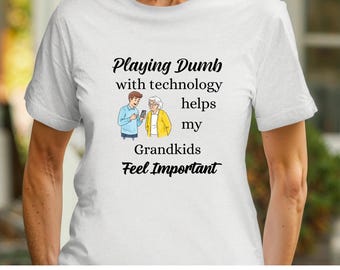 Funny Grandmother T-Shirt, Humorous Shirt for Grandma, Phone help t-shirt