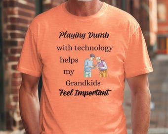 Camiseta divertida para abuelos, camiseta graciosa de ayuda tecnológica, regalo para hombres mayores.