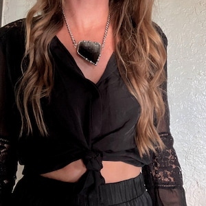 Chunky Large Terminated Arkansas Smoky Quartz Crystal Necklace