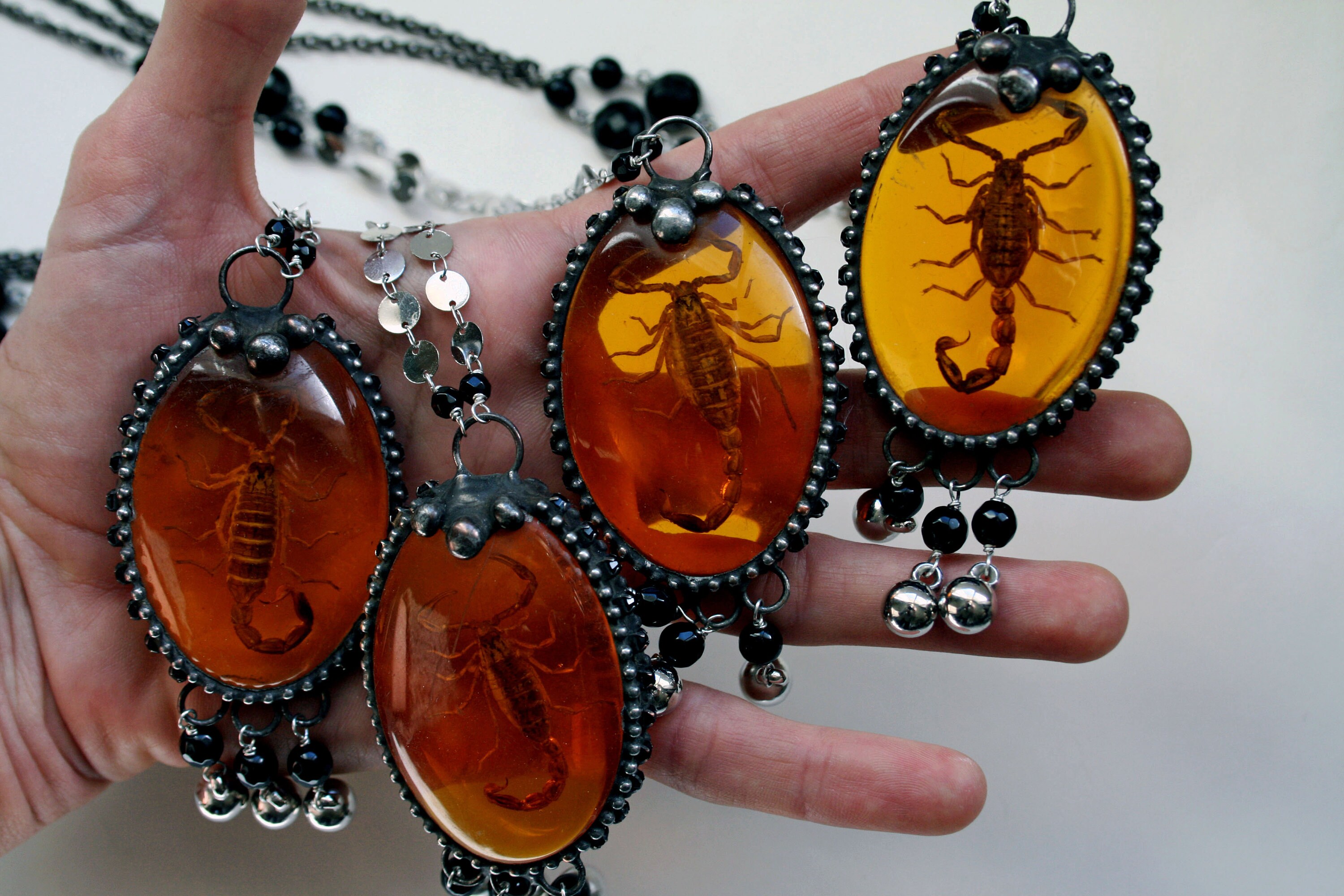 Scorpion Resin Pendant Necklace 