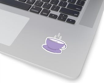 London Fog Sticker | Lavender Teacup Sticker | Kiss-Cut Vinyl Sticker | Tea Illustration