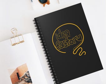 Idea Factory Lightbulb Design Spiral Notebook | Ruled lined journal | Brainstorming Journal