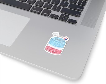 Red White Blue Slushie Sticker | Fourth of July Vinyl | Summer Drink Kiss-Cut Sticker | Summer Vibes Sticker