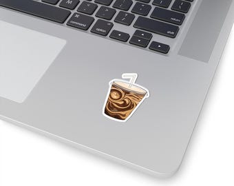 Iced Coffee Swirl Kiss-Cut Sticker | Cozy Coffee Sticker | Cold Brew Sticker | Coffee Lover Sticker