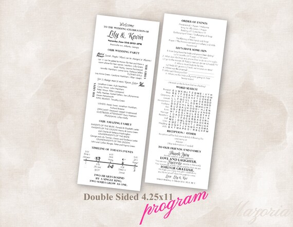 template wedding program double