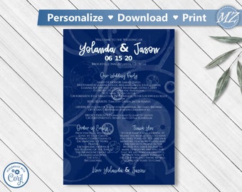 Doctor Who Wedding Program - 5x7 Printable - Fun and unique - Custom Instant Download Template - Easy to use Doctor04