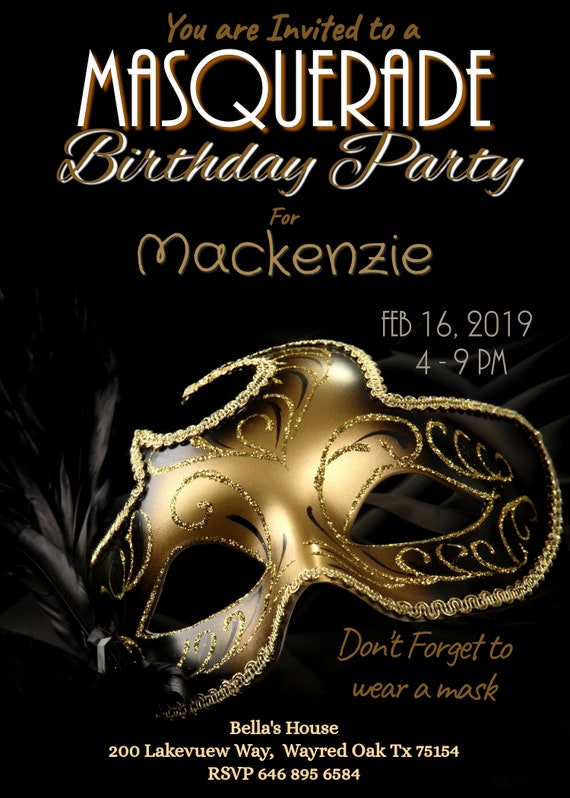Editable Masquerade Invite Masquerade Invitation Template Etsy
