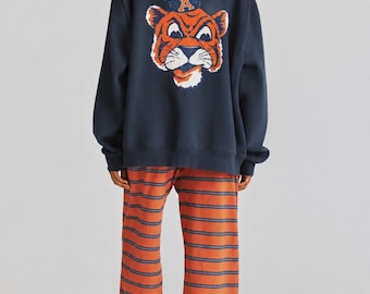 Vintage Auburn Tigers Mock Neck Sweatshirt | Retro Tiger Mascot Pullover