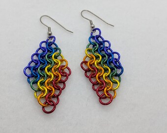 Rainbow Euro 4in1 Chainmaille Earrings
