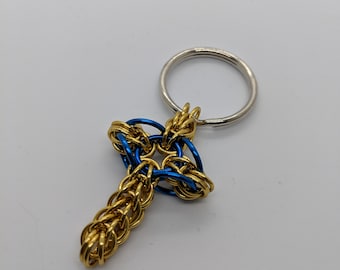 Eye of Ra Cross Chainmaille Keychain