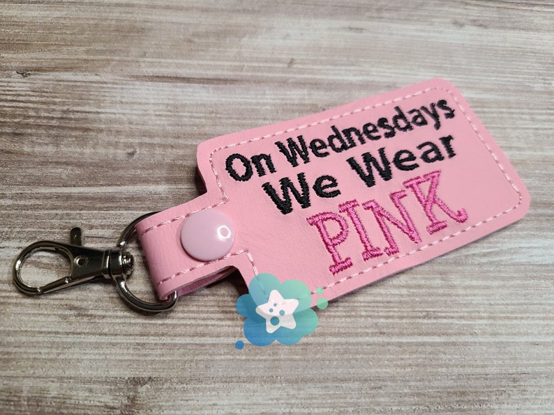 On Wednesdays we wear Pink Mean Girls Keyfob backpack or purse dangle image 1