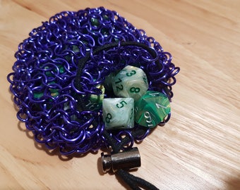 small purple dice bag