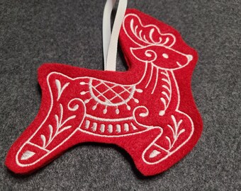 Red Cookie Felt Reindeer Christmas / Holiday Ornament