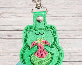 Strawberry Frog Keyfob backpack or purse dangle