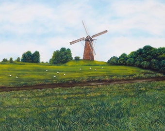 Dutch Country Landscape Gallery Quality Giclee Fine Art Print "Holland Countryside" European Pastoral Painting