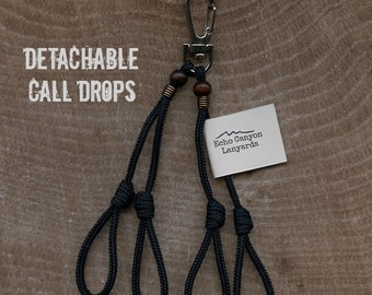 Adjustable Call Drop Attachment (two loops each)-Durable 325 Paracord-Black