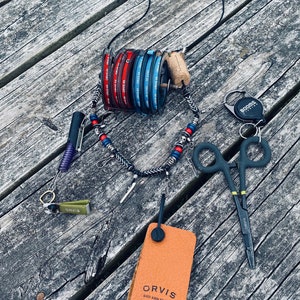 Fly Fishing Lanyard and Tippet Holder All Natural Beads on type 1 Paracord-USA Handcrafted image 8