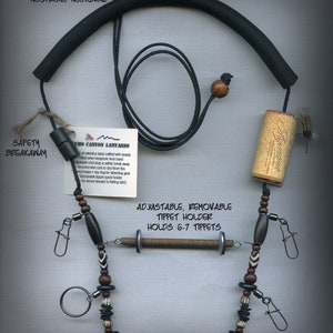 Fly Fishing Lanyard and Tippet Holder All Natural Beads on type 1 Paracord-USA Handcrafted image 4