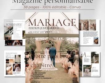 Rivista personalizzabile | Modello per matrimoni su Canva | Modello per matrimoni su Canva | Modello per matrimoni su Canva in francese