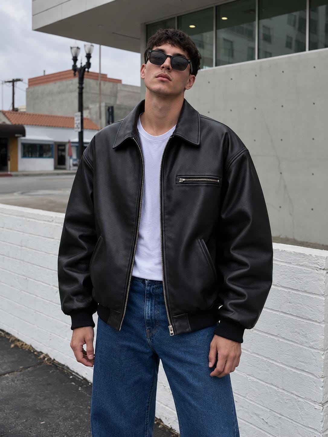 Mens 90s Baggy Leather Jackets - Etsy
