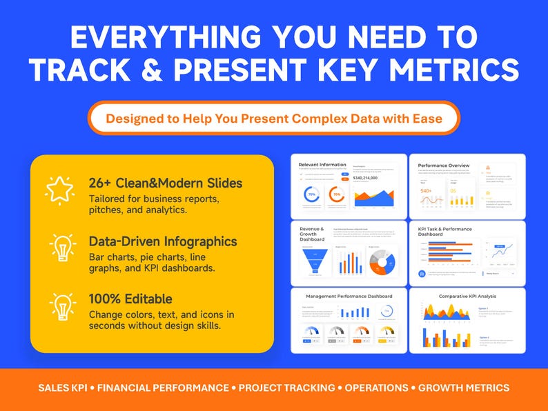 KPI Dashboard Powerpoint Template | Executive Business Presentation ...