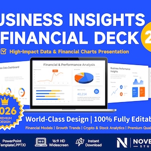 Financial Presentation PowerPoint Template | Business Insights Deck, Pitch Deck, Growth Trend Charts, Financial Models, PPTX - NOVENTA