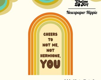 Cheers to You Rainbow Drink Label PNG & SVG