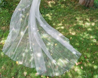 Crystal veil Royal Cathedral Mantilla Veil with 3x crystals along edge Made to Order