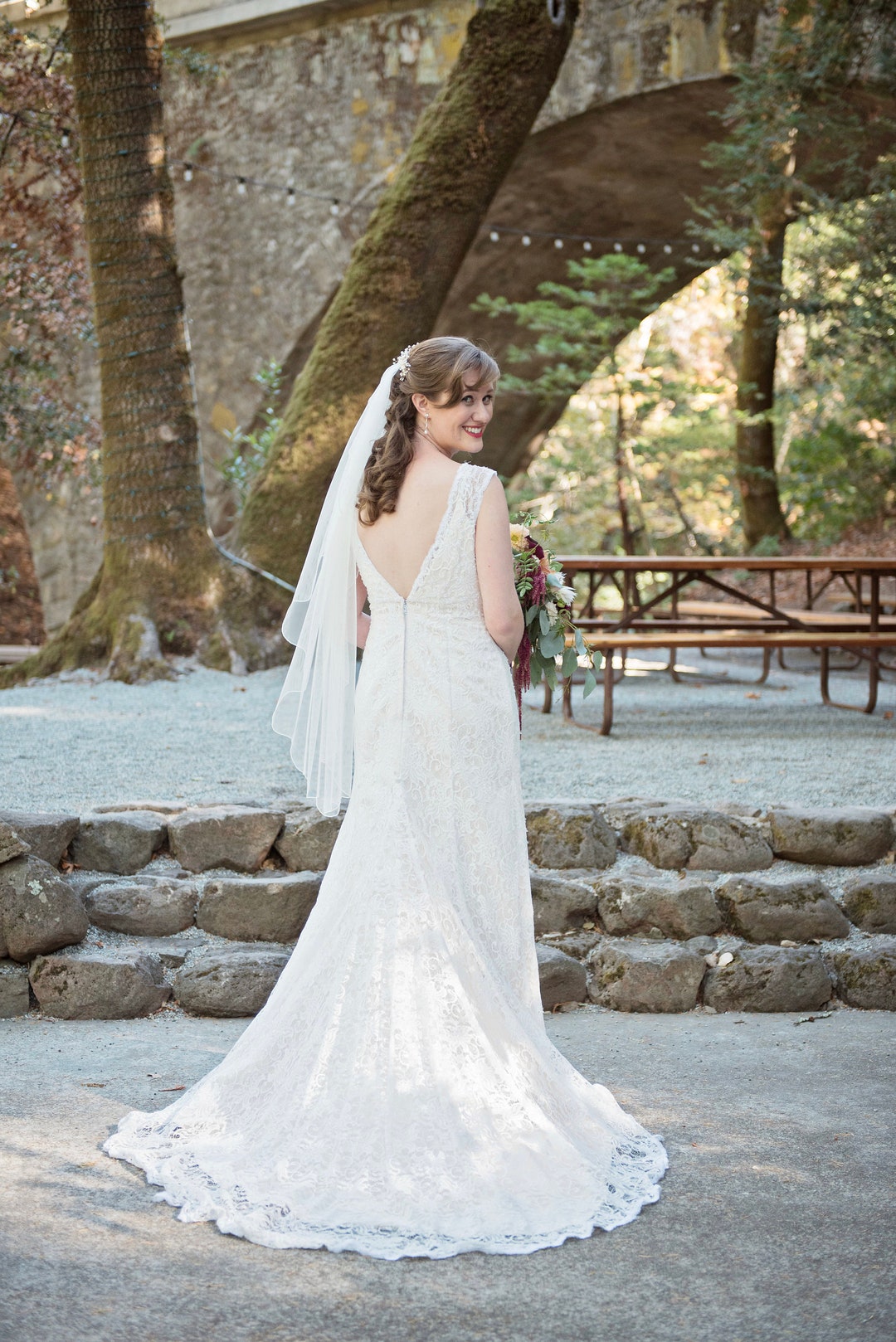 Fingertip English Net Wedding Veil Made to Order 1 Tier  display picture 1