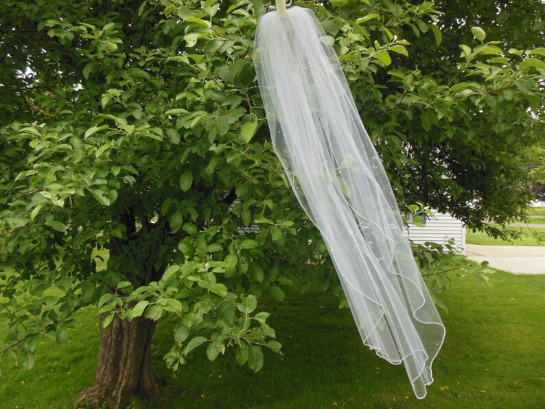 Waltz Wedding Veil 1 Tier Silver or Gold Pencil Edge Custom Made
