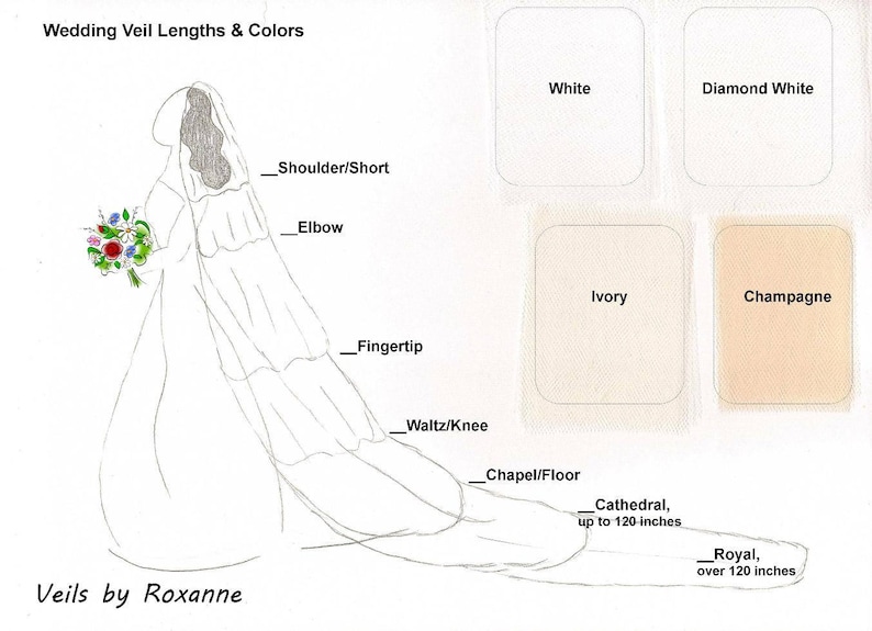 Waltz Wedding Veil 1 Tier Silver or Gold Pencil Edge Custom Made