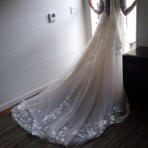 Custom Fingertip Length Chiffon Wedding Veil Made to Order 1 Tier Pencil image 1