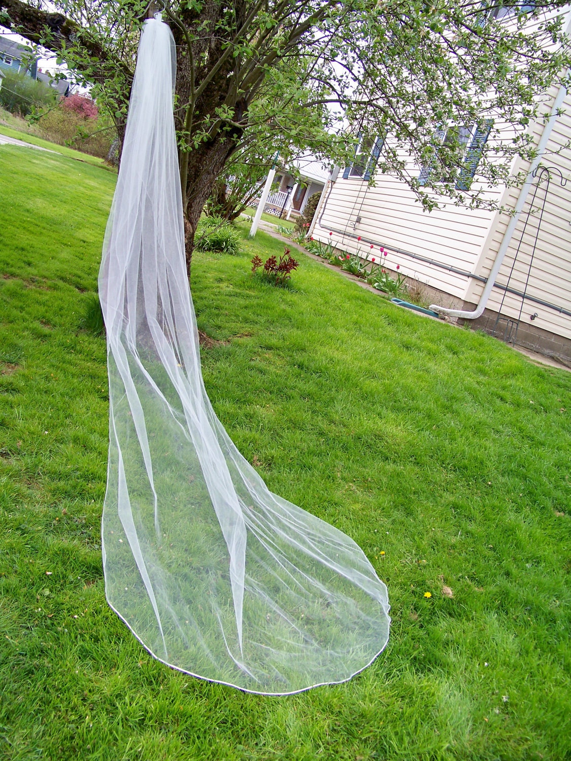 Custom Long Cathedral Length Wedding Veil Made to Order 1 Tier - Etsy