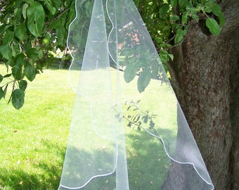 Elbow Mantilla Veil Made to Order Scalloped Edge Illusion