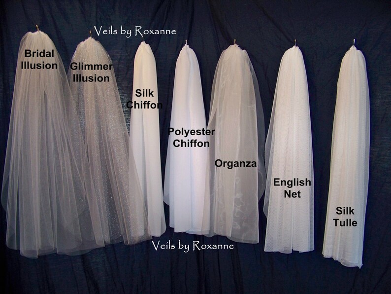 Custom Fingertip Length Chiffon Wedding Veil Made to Order 1 Tier Pencil image 8