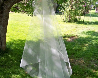 Custom Chapel Length Mantilla Veil Cut Edge Illusion