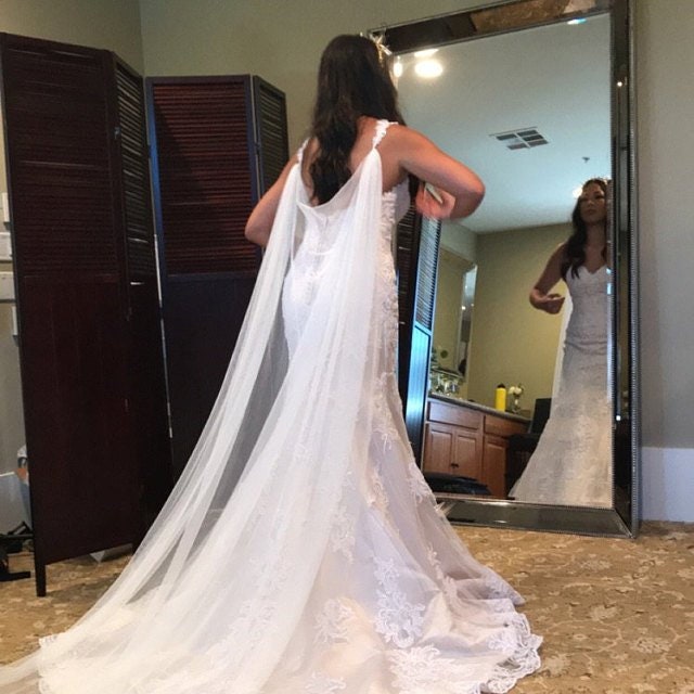 Watteau train wedding dress cheap
