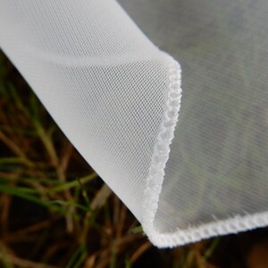 Custom Fingertip Length Chiffon Wedding Veil Made to Order 1 Tier Pencil image 6