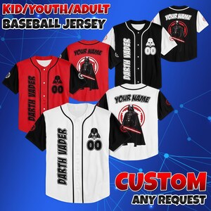 Collectie gepersonaliseerde Star Wars-personages, eenvoudige honkbalshirts, gepersonaliseerde honkbalshirts voor kinderen, jongeren en volwassenen, bijpassende shirts voor elke reis.