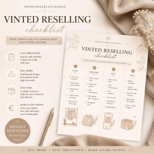 Vinted Reselling Checklist Printable | Clothing Reseller Planner | Vinted Selling Checklist | Reseller Organization | Digital Download