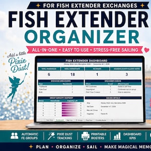 Organisateur de feuilles de calcul Fish Extender | Planificateur Disney Cruise FE et Pixie Dust | Excel + Google Sheets