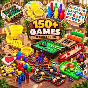 3d Games STL Bundle files | 3d Printable Games Model 120+ Educational Puzzles & Learning Toys Gadgets for Printing instant Digital Downlods