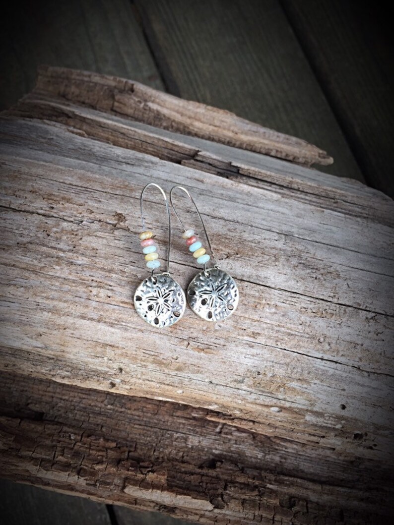 Amazonite Sand Dollar Earrings