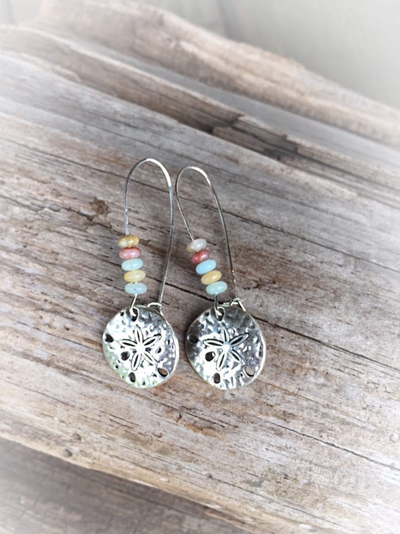 Amazonite Sand Dollar Earrings