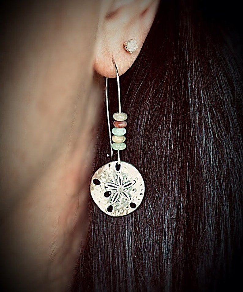 Amazonite Sand Dollar Earrings