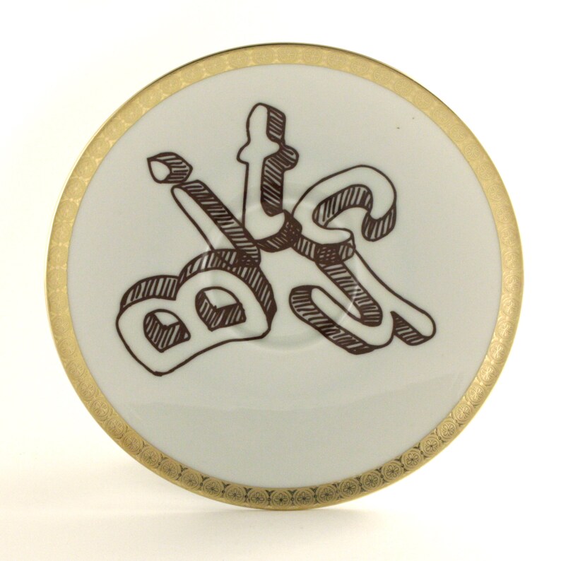 Swear Bitchy Gift SALE 4 Bitch Whore Bimbo Plates Set Altered Art Vintage Porcelain Decoration Kitchen Houmourous Plate Fun Funny Gift