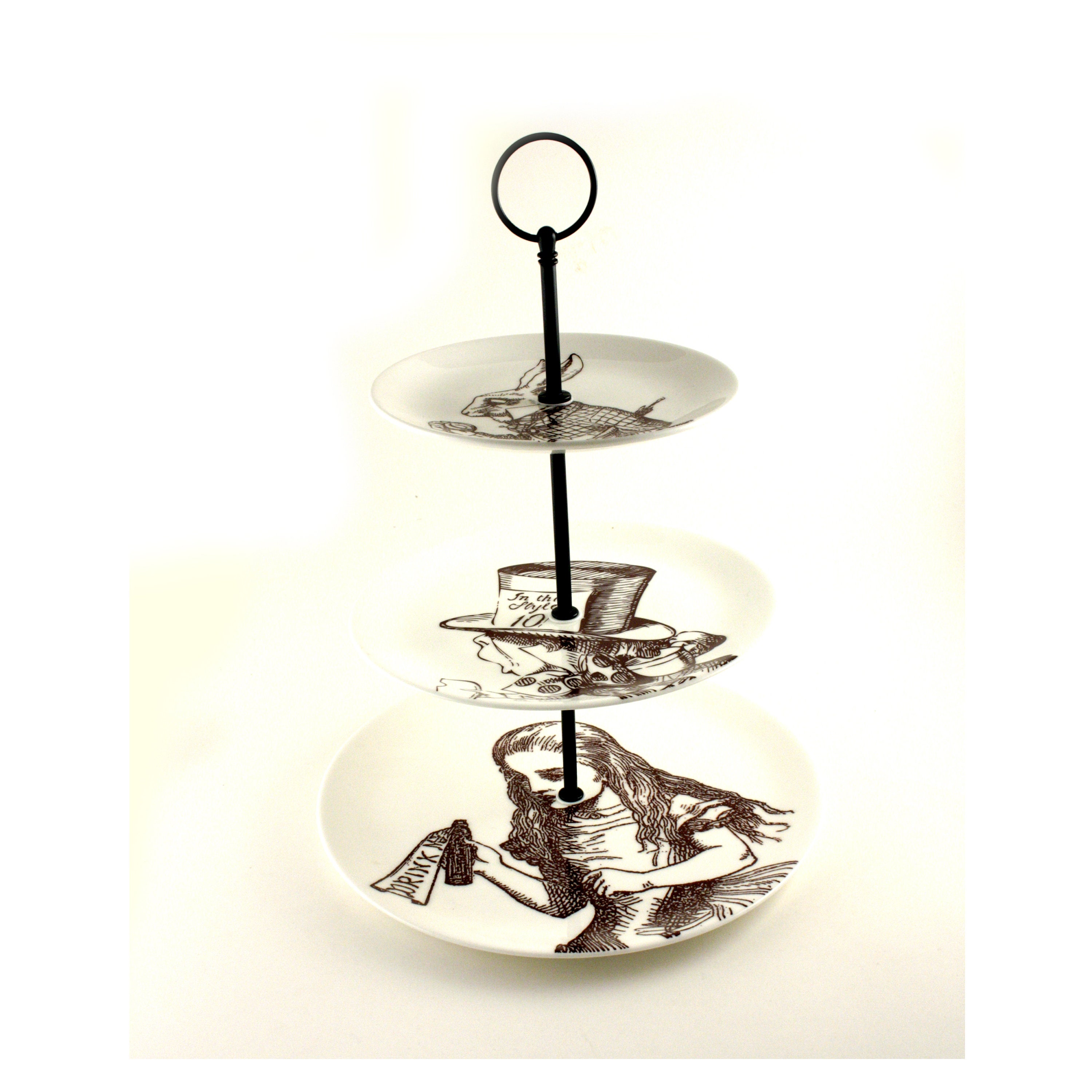 Disney Alice au pays des merveilles Assiette//bol 3 Tier gâteau Sweet stand match dîner Set