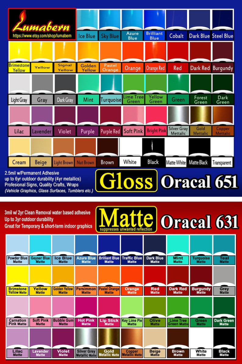 3 rolls 24/" Oracal 651 Gloss adhesive backed vinyl Sign /& Craft Outdoor Quality