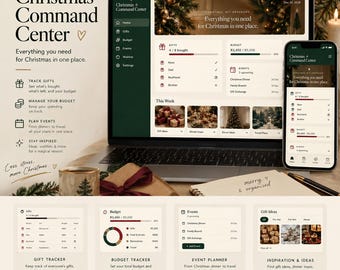 Christmas Planner Digital Download | Gift List & Budget Tracker | Holiday Organizer | Christmas Dinner Planner | Interactive Web App