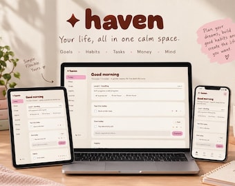 2026 All In One Life Planner Minimal Template Aesthetic Daily Personal Planner for ADHD Digital Planner